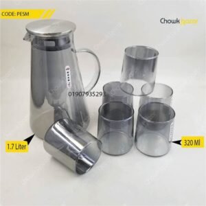 Glass water jug with 6pcs glass