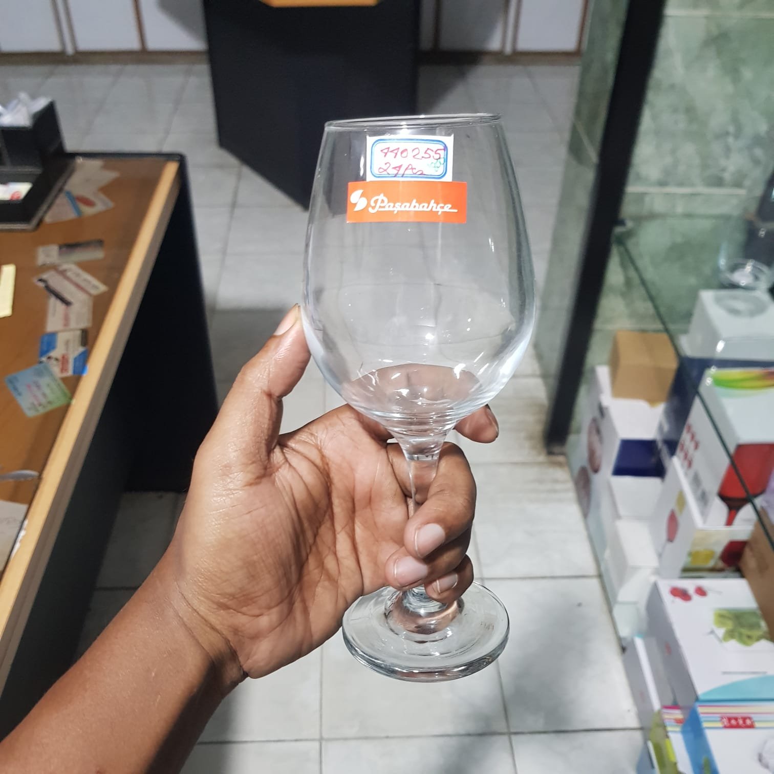 Gold rim juicer glass 440255JB 255ML Higth 7.5 inch length 2inch 900tk