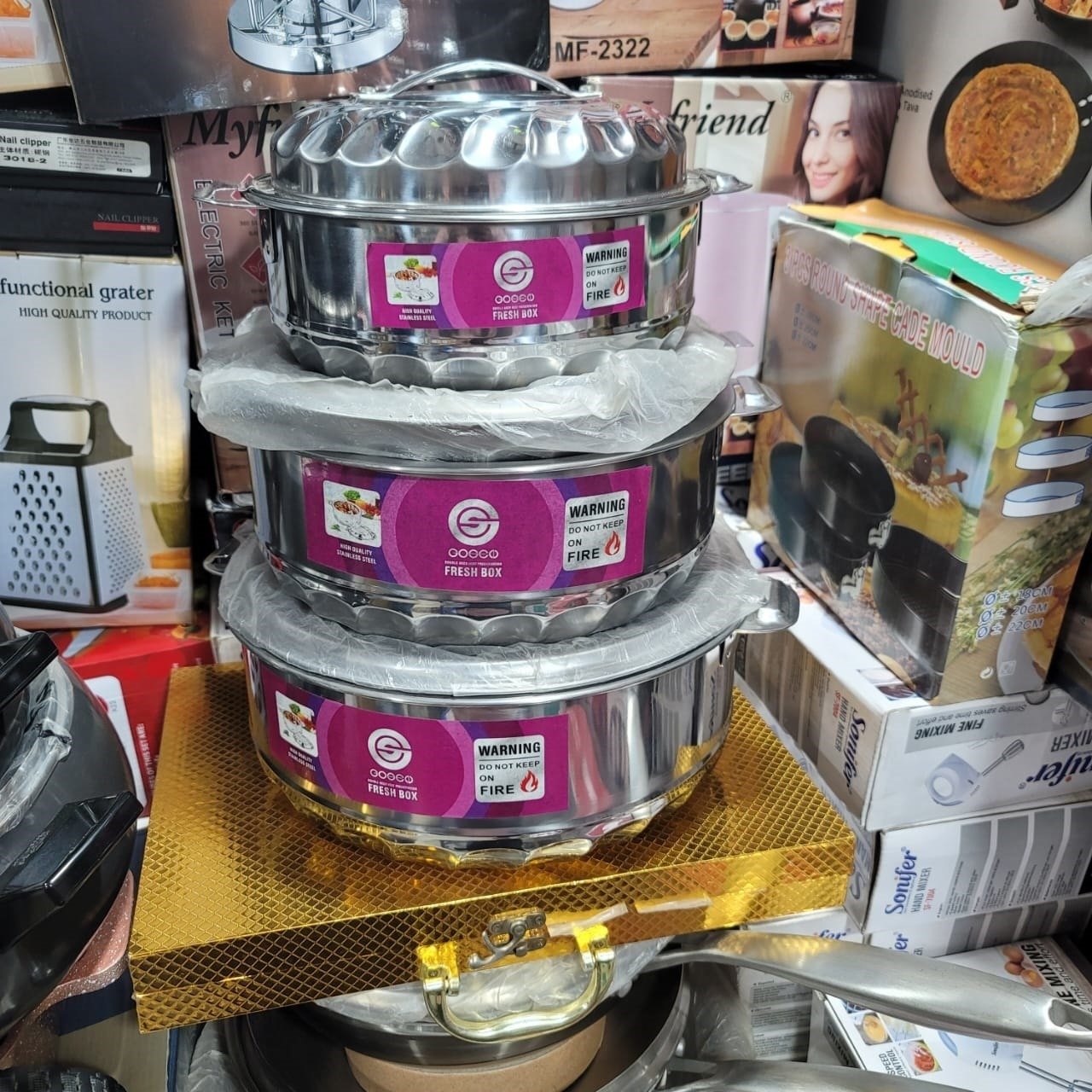 3 pcs Stainless Steel Hotspot Set 2500ML 3500ml 4000ML 2450tk