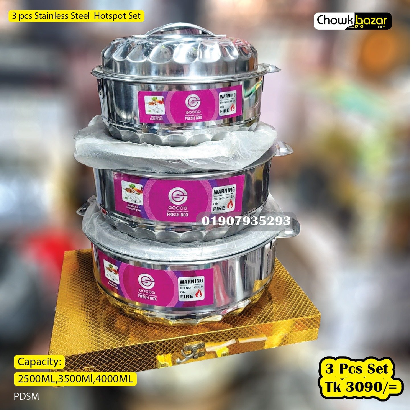 3 pcs Stainless Steel Hotspot Set