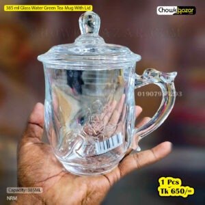 385 ml Glass Water Green Tea Mug With Lid