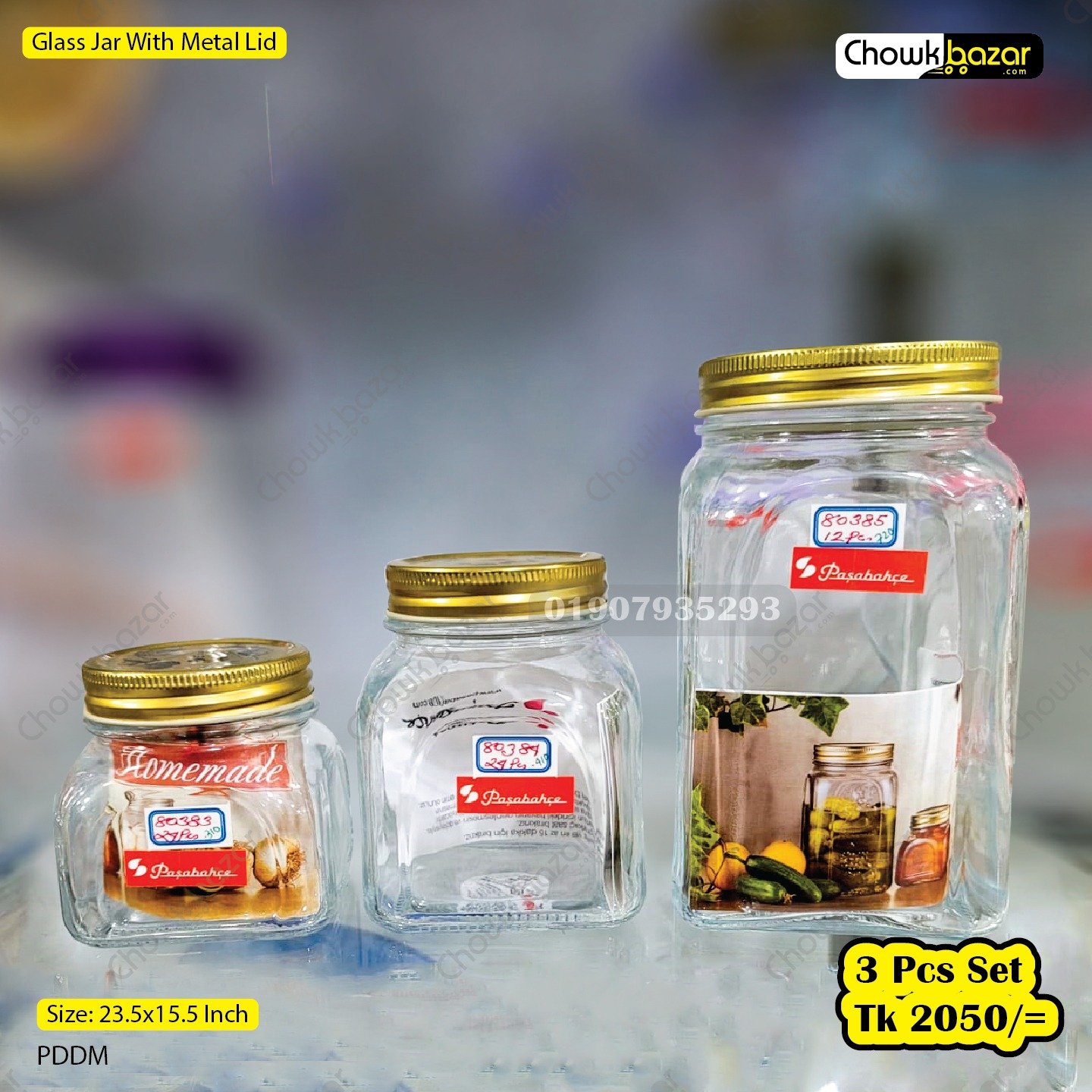 Glass Jar With Metal LID