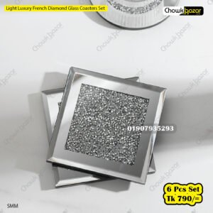 Light Luxury French Diamond Glass Coasters Set