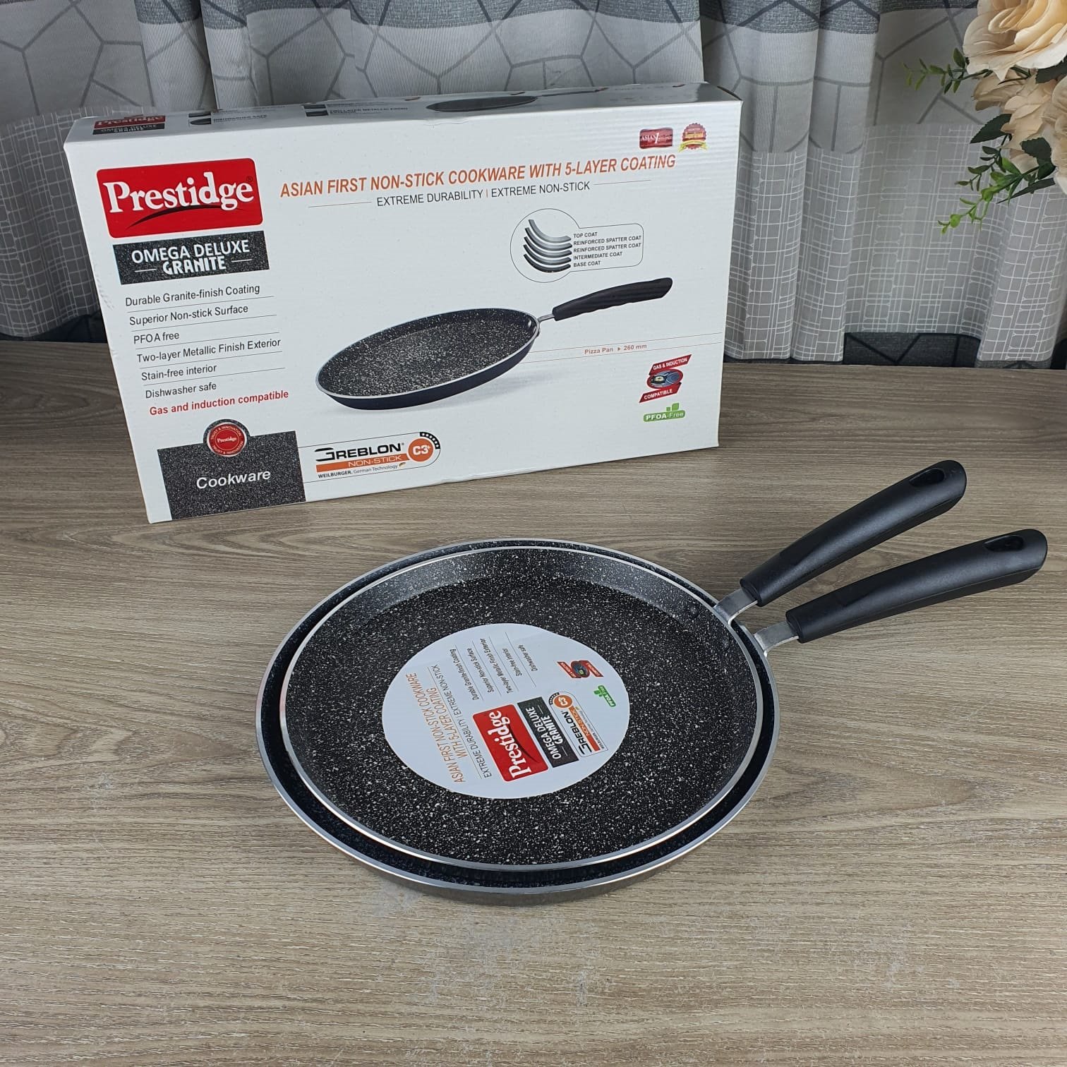 Prestiege Food Grade Marble Coating Tawa 26cm 10.5 Inch 28cm 11 Inc 780tk 830tk Fency E