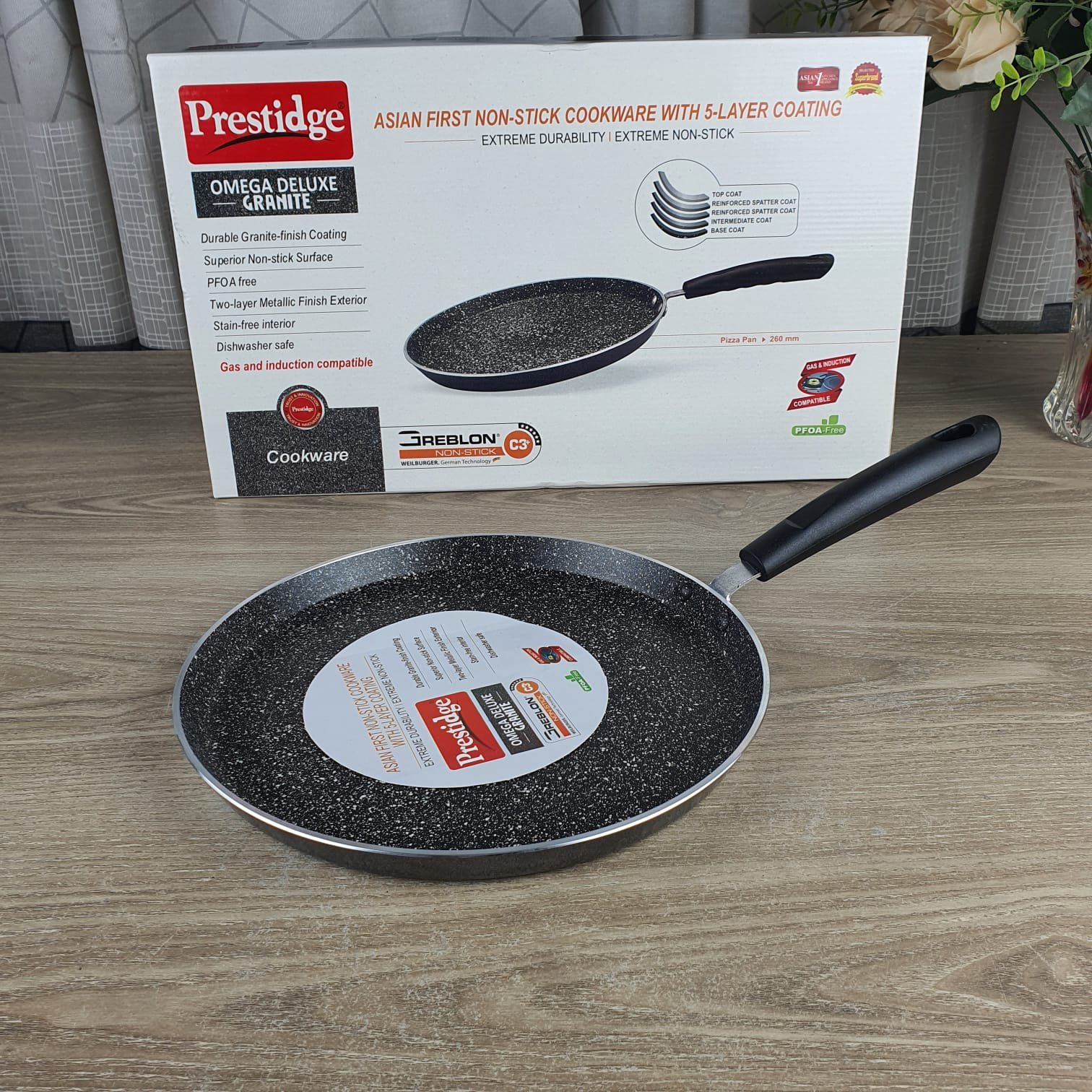 Prestiege Food Grade Marble Coating Tawa 26cm 10.5 Inch 28cm 11 Inc 780tk 830tk Fency