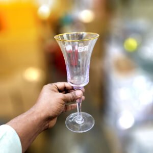 6 Pcs Gold Rim Goblet Glass Set