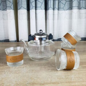 5pcs Glass Steaming Teapot Set