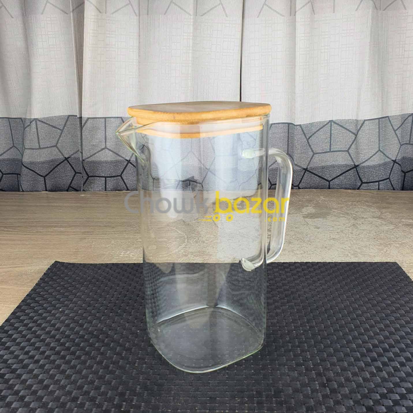 Borosilicate Jug with Woodwn lid 00672