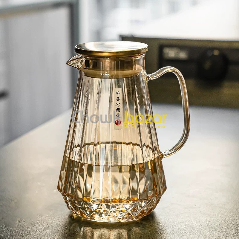 Diamond Cut Step Design Golden Jug -SGR 00776 (1)