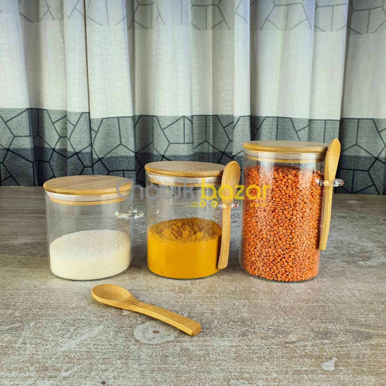 3pcs Airtight Jar set With Spoon - AH 00844 (3)
