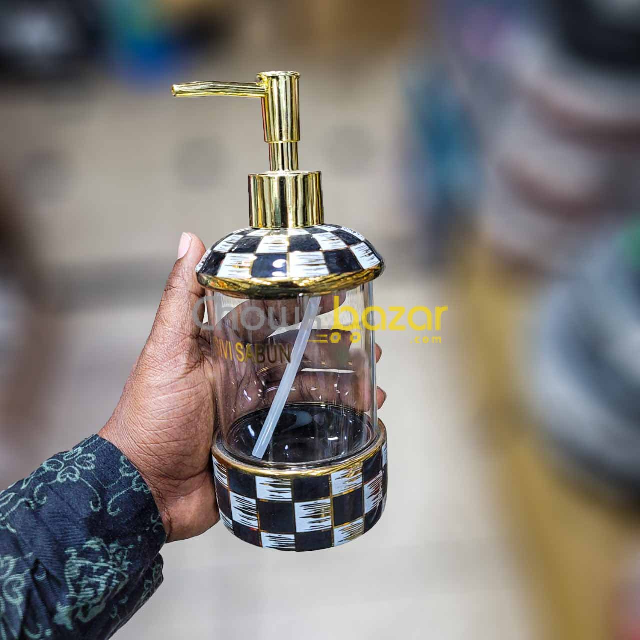 Ceramic Soap Dispenser Black & White Design 00851